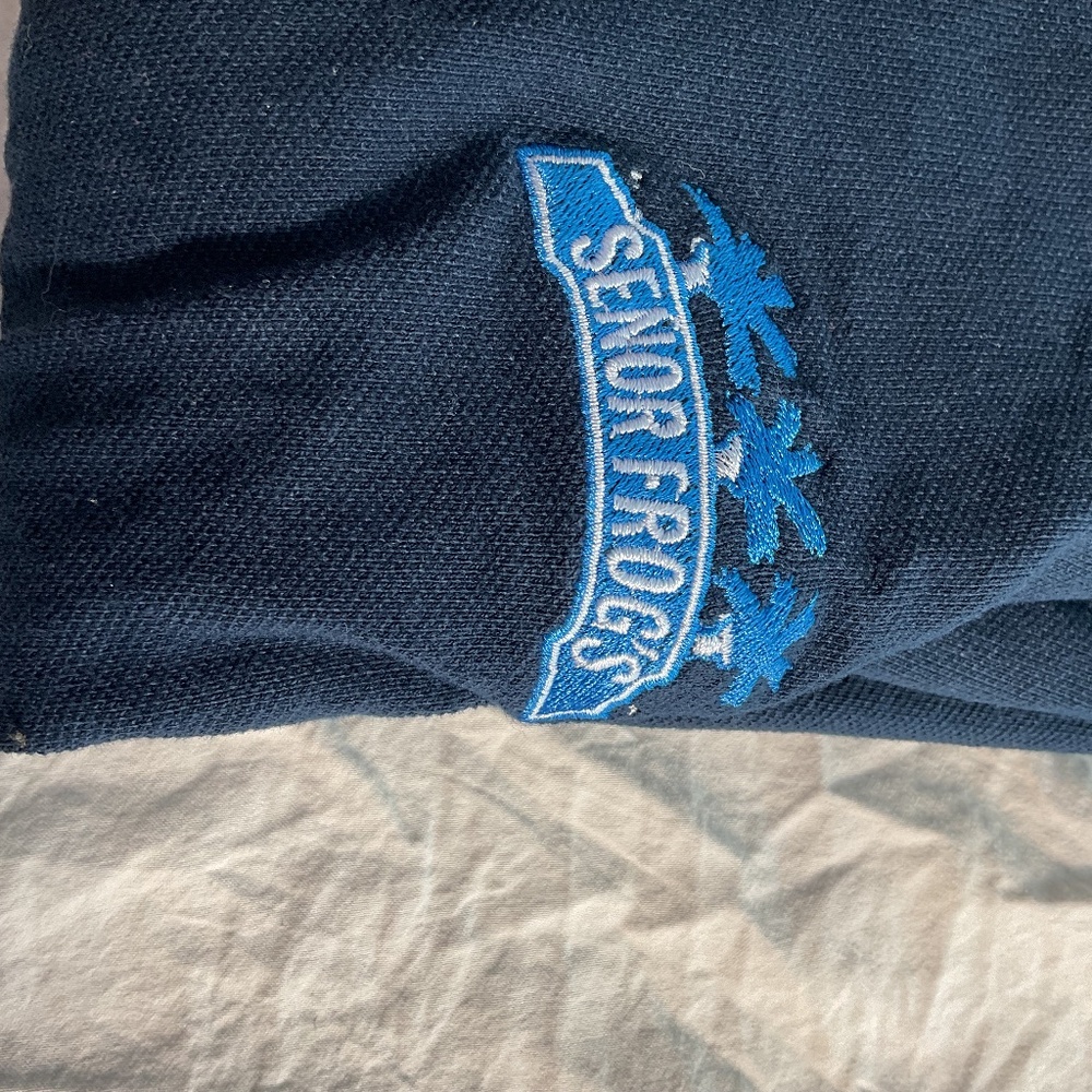 Blue Senor Frog polo shirt, XL